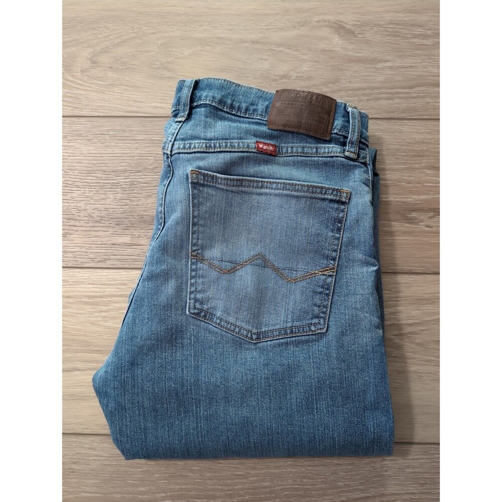 WRANGLER MEN'S BLUE JEANS Premium Quality Straight Fit Stretch Sz  30X30 GUC